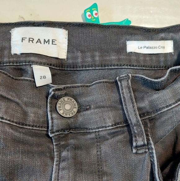 Frame Denim Black Le Palazzo Crop in Film Noir, Size 28 - Picture 4 of 10